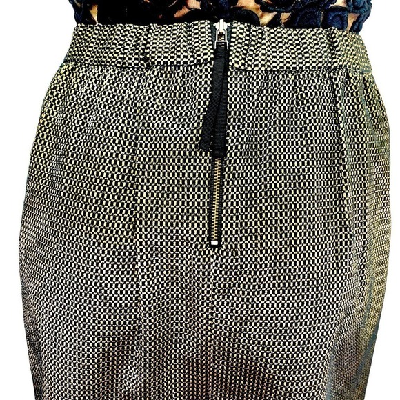 Madewell Black & Gold Metallic Jacquard Mini Party Skirt with Pockets XS - Picture 7 of 13